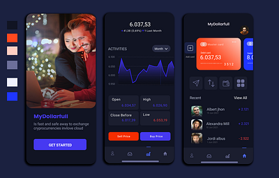 Trading app application background blur color crypto gradient graphic design mobile motion graphics trading ui ux