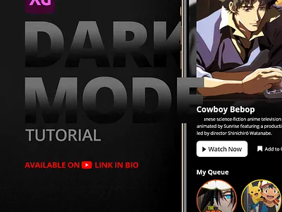 Dark Theme App Design Tutorial in Adobe XD dark mode ui ui design user interface ux design web design website