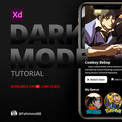 Dark Theme App Design Tutorial in Adobe XD dark mode ui ui design user interface ux design web design website