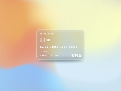 Frosted Visa Credit Card branding card credit card design glassmorphism minimalism