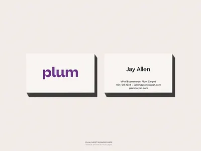 Plum Carpet business cards business card logo logotype print design wordmark
