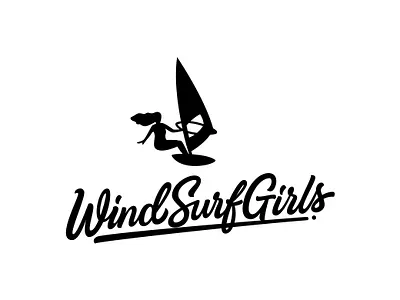 Wind Surf Girls beach beachlogo businesslogo creative customlogo customtypography feminine femininelogo freelance designer girlish graphic design hand drawn illustration lettering logo logodesigner logotype portfolio surfing typography