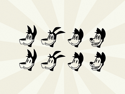 Retro dog's faces 1930 1930s 1940 1940s 30s 40s animation retro cartoon cartoon character disney face dog face old cartoon old school retro vintage