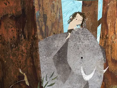 Taking a Walk on the Wild Side 🐘 book illustration character design children childrens book collage design elephant graphic design illustration jungle kidlitart picture book story