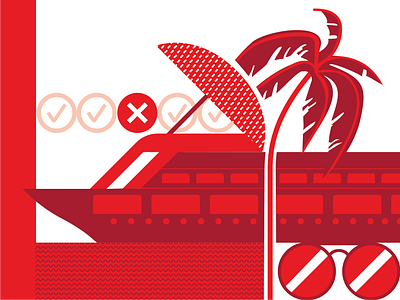 Cruise Ship COVID-19 Testing coronavirus covid 19 cruise ships flat illustration minimalist monochrome red testing