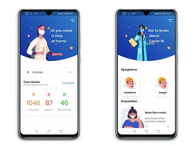 Flutter Covid App UI beutiful clean covid dart design flutter material mobile app responsive ui ux