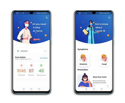 Flutter Covid App UI beutiful clean covid dart design flutter material mobile app responsive ui ux