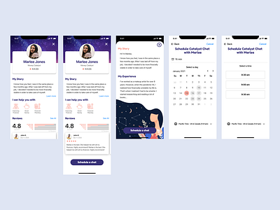 Catalyst App Design - Profile & Scheduling app branding calendar design graphic design illustration logo mobile profile redesign schedule ui ux