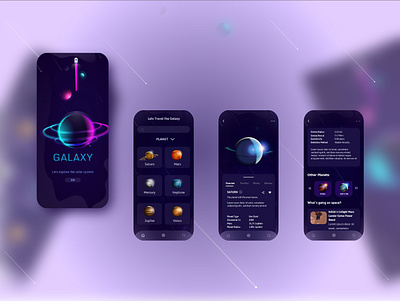 Planet Exploration App galaxy app ui ux xd