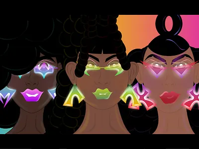 The Toxic Trio art character color design female galaxy illustration