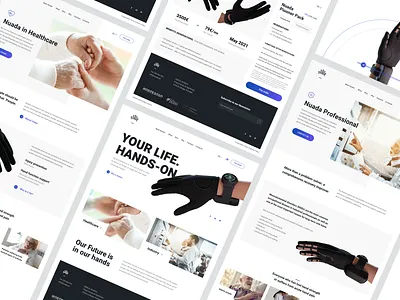 Nuada Website clean echnical system glove health healthcare injury prevention mechanics gloves sensors soft exoskeletons webdesign
