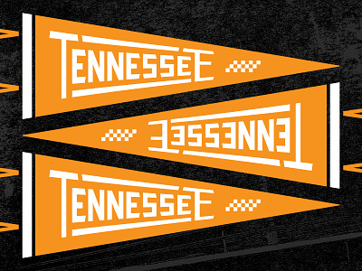 University Suite Pennant checkerboard flag knoxville lettering pennant tennessee type typography vintage