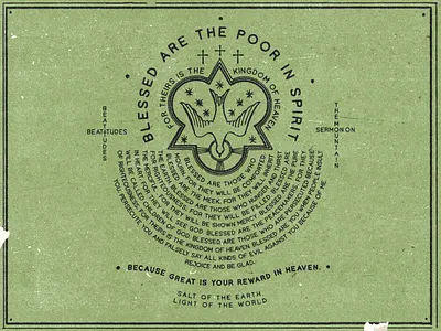 The Beatitudes aaron brink antique badge beatitudes bible catholic christian distressed dove holy spirit jesus orthodox protestant reformed sermon on the mount squamish