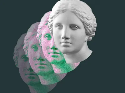 The case for creating an employee "digital twin" collage design editorial illustration photomanipulation