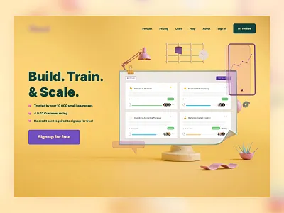 B2B Brand Uplift Concept 3d b2b brand brand designer brand identity home page illustration landing page saas typography ui web design website