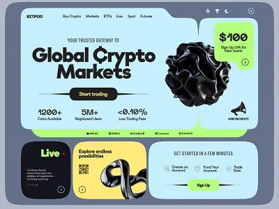 BitPod blockchain crypto crypto exchange cryptocurrency design hero ideas landing landing page promo typography ui ux web design web site website design