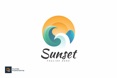Sunset - Logo Template 3d 3d letter abstract animation branding concept creative design graphic design illustration logo motion graphics sunset ui vector