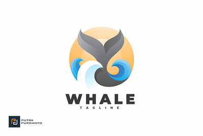 Whale Tail - Logo Template 3d 3d letter abstract animation branding concept creative design graphic design illustration logo mockup motion graphics sea ui vector whale