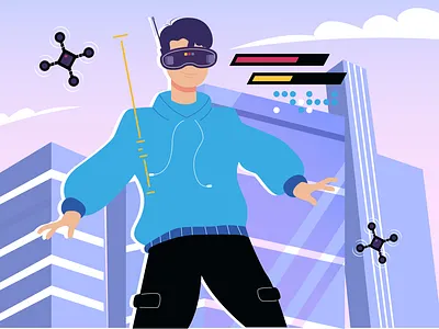 Boy in the virtual world gadget