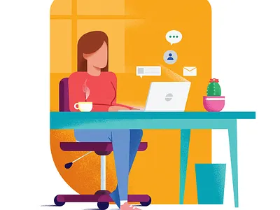 Woman emailing animation branding conceptart design digital 2d digitalart digitalpainting flatdesign graphic design illustration