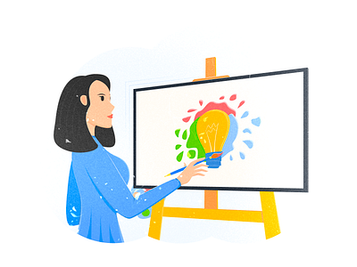 Creativity art board branding business creativity design drawing dribbble girl ideas illustration vector website woman