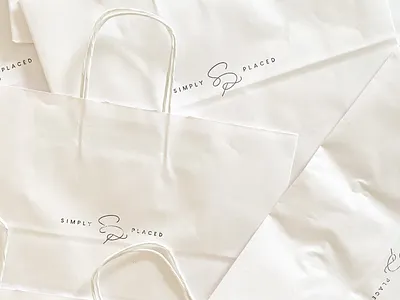 Simply Placed Bags bags brand branding decor design home logo mark merchandise monogram placed simply type typography