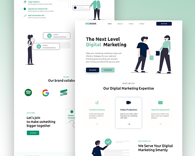 Digital Marketing Agency Landing Page UI Web Design agency design digital marketing flat landing page marketing ui ux vector web design