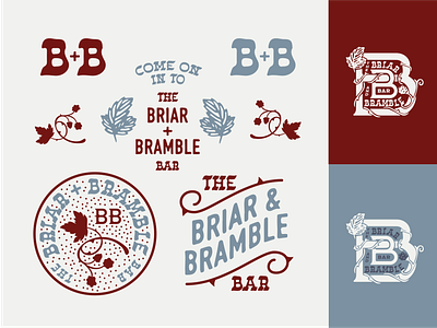Briar & Bramble Badge Set badgedesign badges brand design brand visuals brandidentity branding design flat graphic design illustration illustrator logo vector