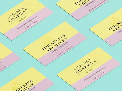 Timekeeper Archives Business Card // CHELCHA adobe illustrator adobe indesign aqua branding business business card business card mockup design didot didot font graphic design indesign layout minimal modern pink typography yellow