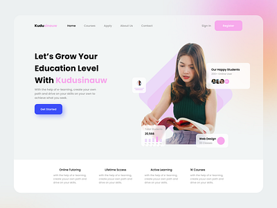 E-Learning Website branding design graphic design icon illustration landing page logo ui ux vector web