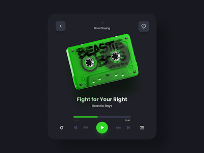 Beastie Boys Player 3d app design c4d casette cinema 4d design graphic design illustration inspiration interaction interface maxon modeling music app player app render ui ux vintage web design