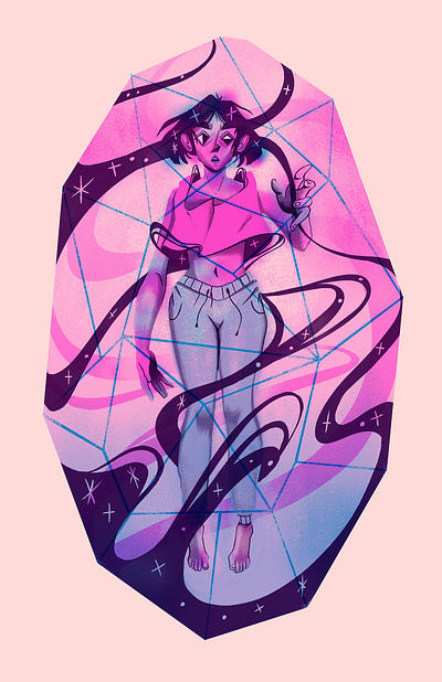 Rock Candy blue crystal gems pink riso