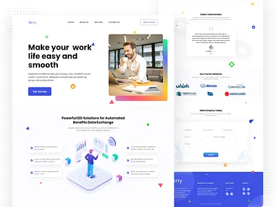 Beery - HR & EDI Solutions landing page ai beautiful clean colorful design edi edi services homepage hr solutions hris landing page ui ui design ux ux design web web design website design