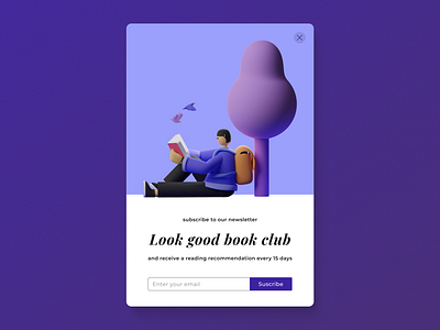 Maratón UI - Pop Up / Overlay app books challenge concept dailyui dailyuichallenge design figma newsletter overlay popup productdesign ui