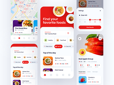 Food Delivery App app clean delivery app food food and drink food app food delivery app food delivery application food delivery service food design food order illustration mobile app recipe app restaurant app tracking app typo typography ui uiux