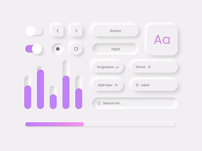 Neumorphic UX UI Elements app design graphic design icon illustration logo morphic phone ui ux