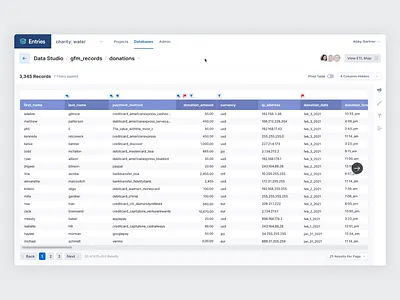 Data Editor animation column comments data data editing design system edit filtering filters mapping pivot table ui ux