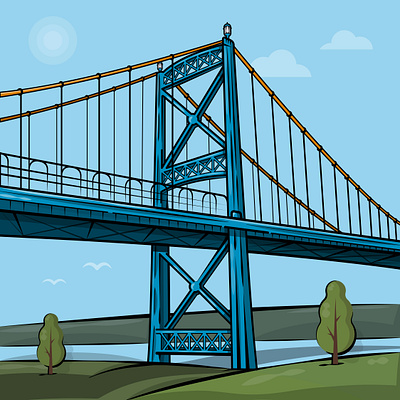 Anthony Wayne Bridge / Toledo Ohio. anthony wayne bridge flatdesign graphic design toledo ohio vector