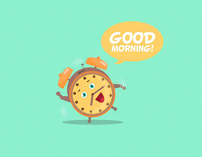 Good Morning! clock design illustration morning vector