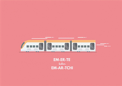 MRT in Indonesian (EM-ER-TE) design illustration mrt train vector