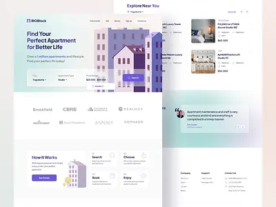 #Exploration Landing Page Apartment Finder apartment desktop finder homepage illustration landing page property real estate ui uidesign uiux ux vector webdesign