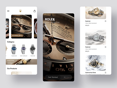 watch shop app ui design watch shop app website design