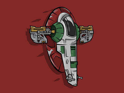 Slave One alorda design boba fett design flatdesign graphic design illustration slave one starwars vector