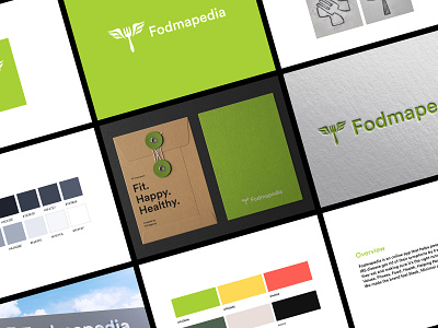 Fodmapedia Brand Identity Guidelines adobe black brand brand identity branding design green health illustration logo mockup vector white