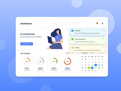 Maratón UI -03 Notifications antdesign dashboard illustration notifications ui uikit white