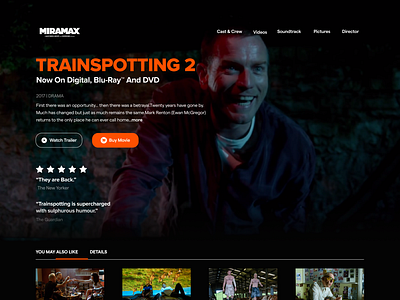 Maratón UI -06 Landing figma landing page movie trainspotting ui