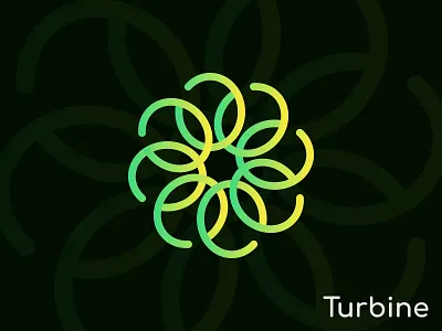 Turbine - hub logo concept brand identity branding co creative design flat gradient logo modern moon turbine