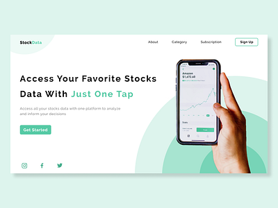 Stocks Data Web Design ui web design