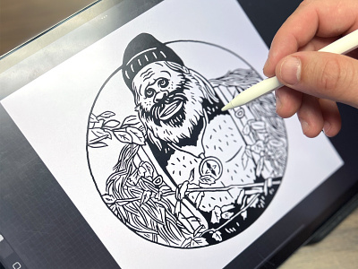 Sasquatch big foot character character design hand drawn illustration pen and ink procreate sasquatch yeti