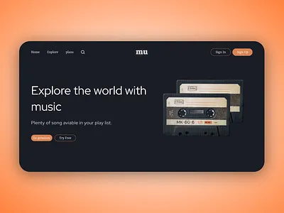 Landing page for music site. Challenge 03 dailyui